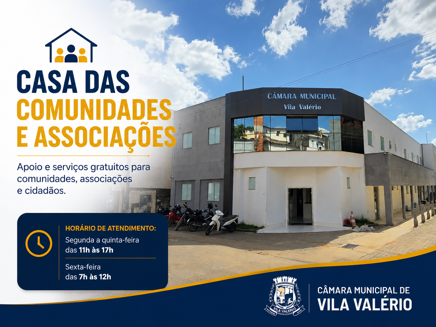 Foto da notícia: CONHEÇA OS SERVIÇOS OFERECIDOS PELA CASA DAS COMUNIDADES E ASSOCIAÇÕES