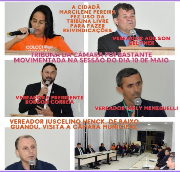 NOTÍCIA: Tribuna da Câmara Municipal é bastante movimentada na Sessão do dia 10 de maio