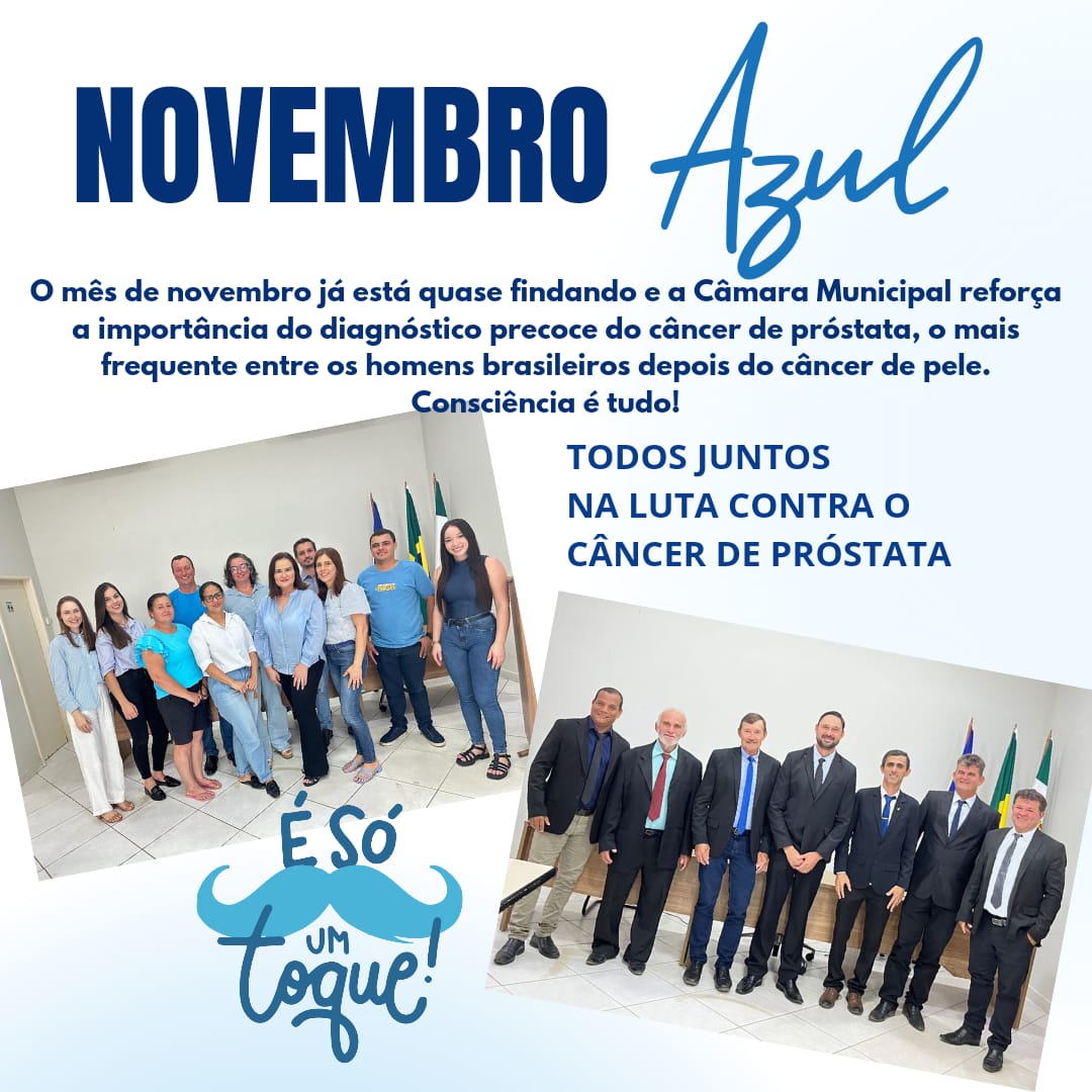 CAMPANHA NOVEMBRO AZUL: MÊS DA CONSCIENTIZAÇÃO SOBRE A SAÚDE DO HOMEM. 
